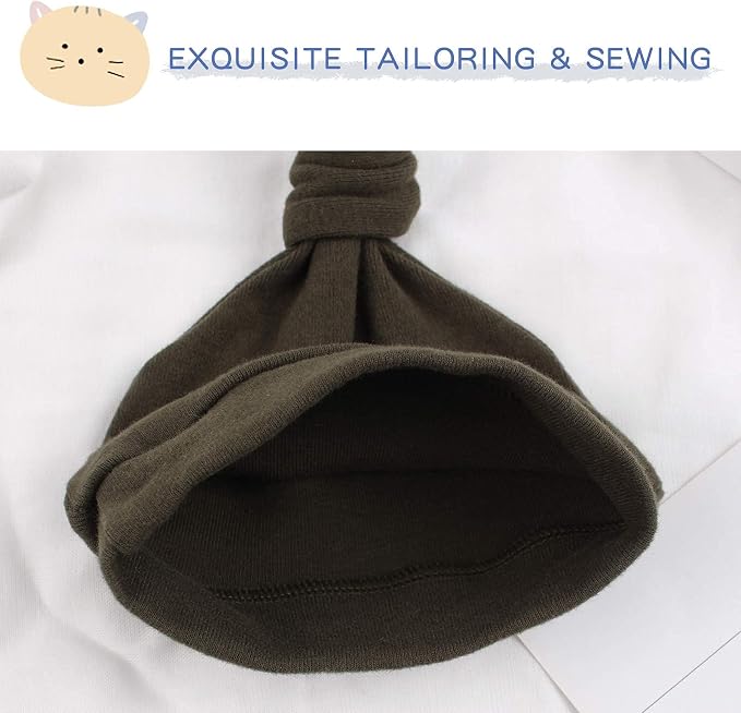 JANGANNSA Newborn Baby Hat Infant Baby Boys Beanie Top Knot Stretchy Hats - Image 4