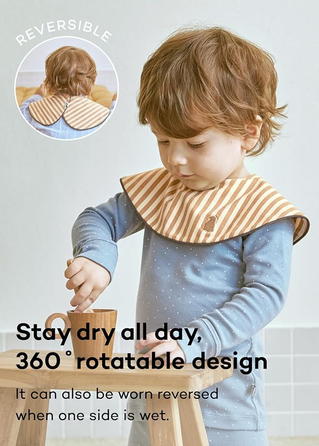 Konny Baby Bibs Set, 360 ​​° Rotate, Soft and Absorbent Bandana Drooling - Image 3