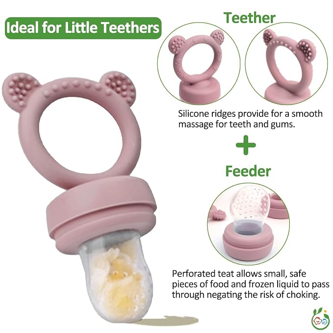 Silicone Baby Fruit Food Feeder & Mini Freezer Nibble Tray, Breastmilk Popsicle - Image 5