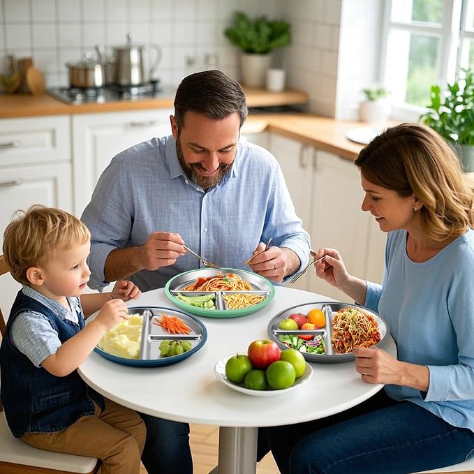 BUSOHA 3 Pack Stainless Steel Kids Plate Set - Image 7