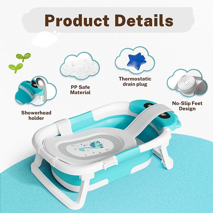 AVIDOR Baby Bathtub, Collapsible Bathtub - Image 2
