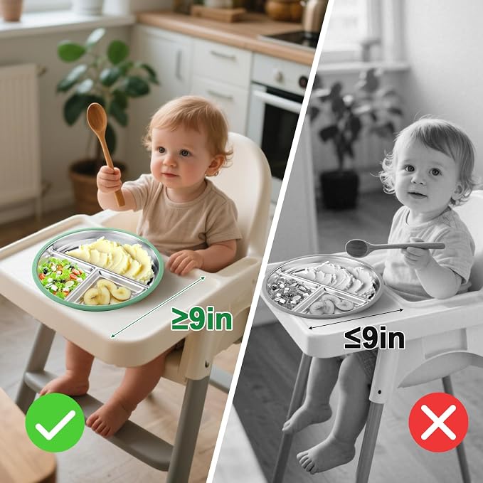 BUSOHA 2 Pack Stainless Steel Kids Plate - Image 4