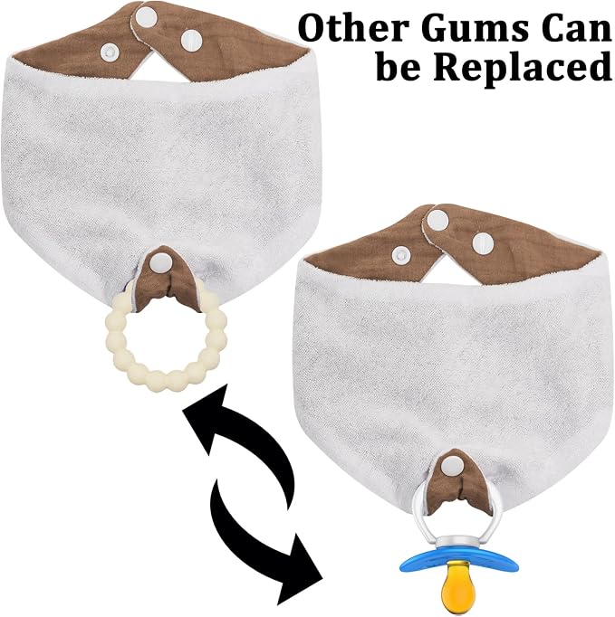 Baby Bandana Bibs & Teethers 6-Pack, 100% Organic Cotton, Super Absorbent & Soft - Image 4