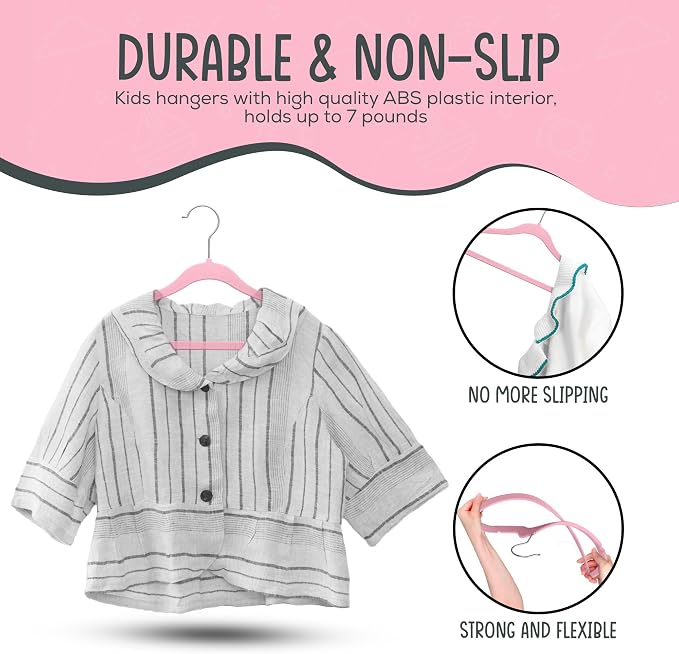50 Premium Kids Velvet Hangers - Image 8