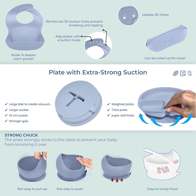 Silicone Baby Feeding Set – 10 Pcs Baby Led Weaning Supplies & Self Feeding Kit - Image 5