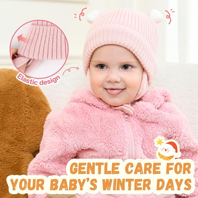 Duoyeree Cozy Baby Beanie with Earflaps and Fleece Lining - Image 5