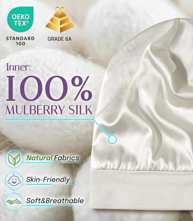 OLESILK Silk Baby Bonnet for 0-6 Months - Image 2