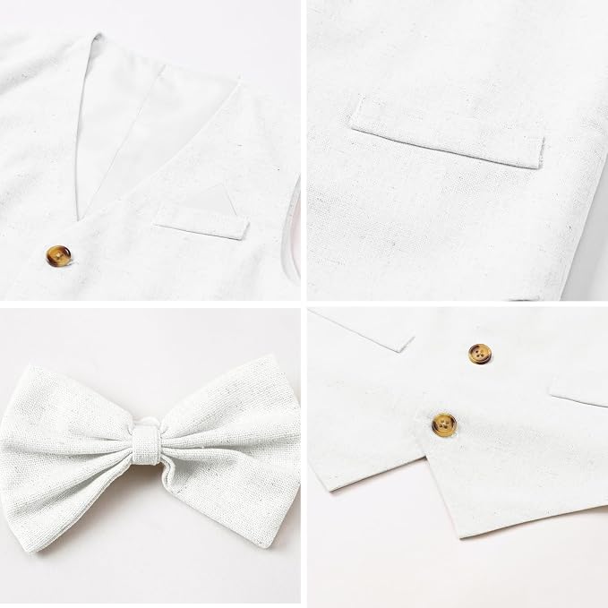 SANGTREE Boys Cotton Linen Suit Formal Set Baby Clothes Boy Gentleman Wedding - Image 6