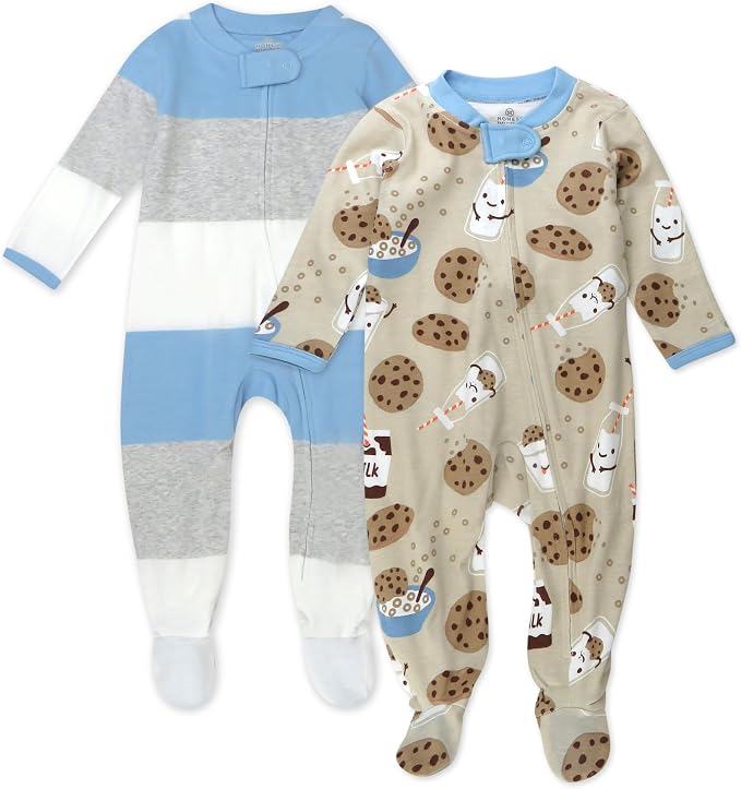 HonestBaby Baby Sleep N' Play One-Piece Zip-Front Footed Organic Cotton Pajama by HonestBaby