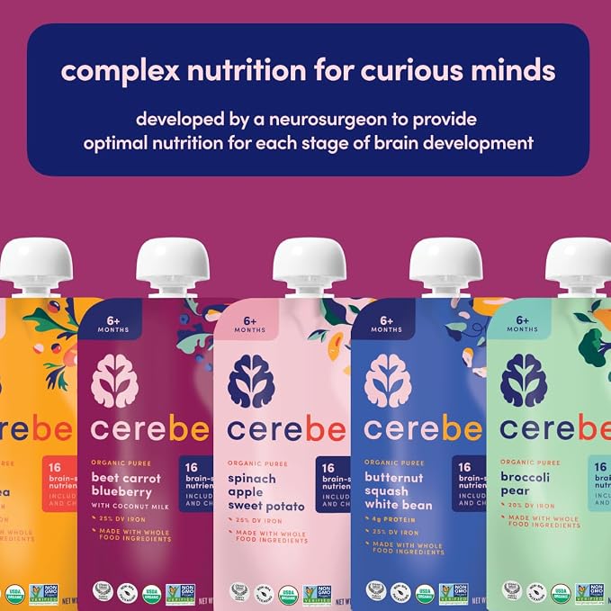 Cerebelly Organic Baby Food Pouches, Beet Carrot Blueberry Purees, 16 Nutrients - Image 7