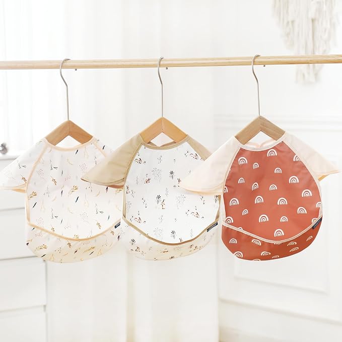 GRSSDER 3-pack Mess Proof Baby Feeding Bibs - Image 8