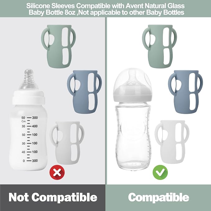 BUSOHA 3 Pack Silicone Sleeves for Avent Baby Bottles - Image 2