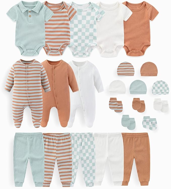 Unisex Baby Boy Girl Clohtes Pants Sets 23 pack Cotton Casual New born Clothing by JELYLOVE