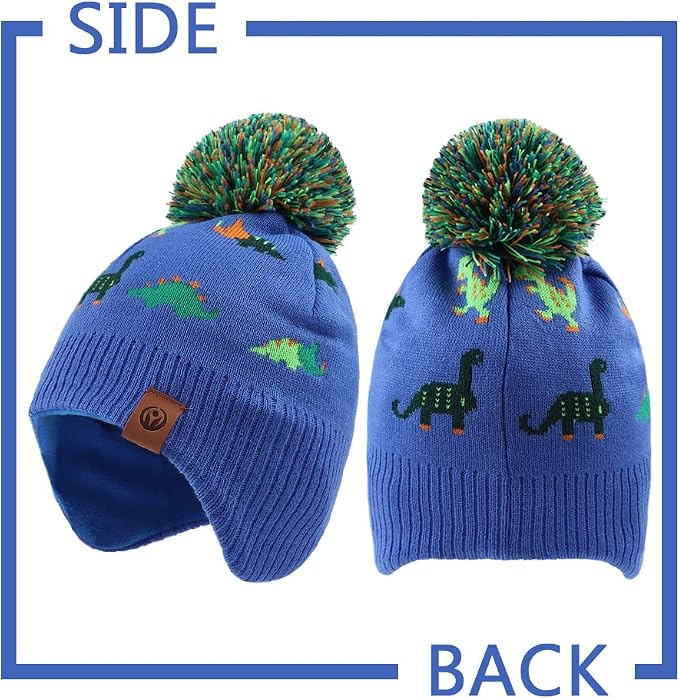 JANGANNSA Knitted Baby Hat Scarf Set Winter Warm Boys Girls Beanie Fleece - Image 5