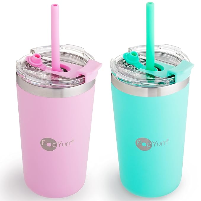 PopYum 13oz Insulated Stainless Steel Kids’ Cups by PopYum