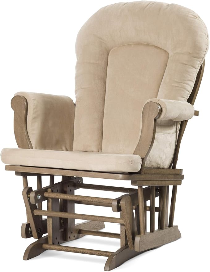 Child Craft Cozy Glider Rocker and Ottoman Set, Padded Cushion - Image 7