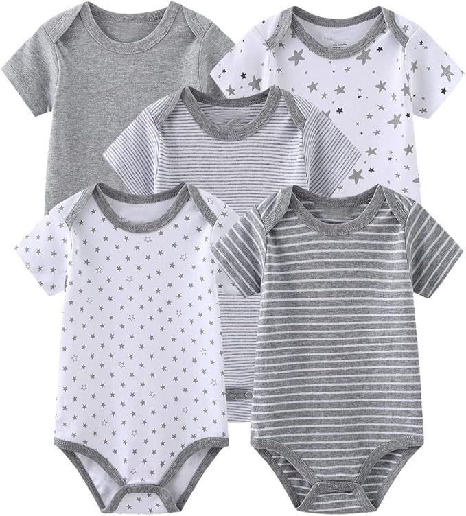 Chamie Newborn Baby Cute Design Bodysuit Short Sleeve One-Piece Baby Clothes - Image 6