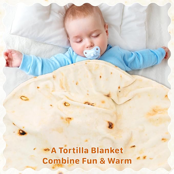 Tortilla Blanket, Baby Burritos Swaddle Blanket, Taco Blanket - Image 4