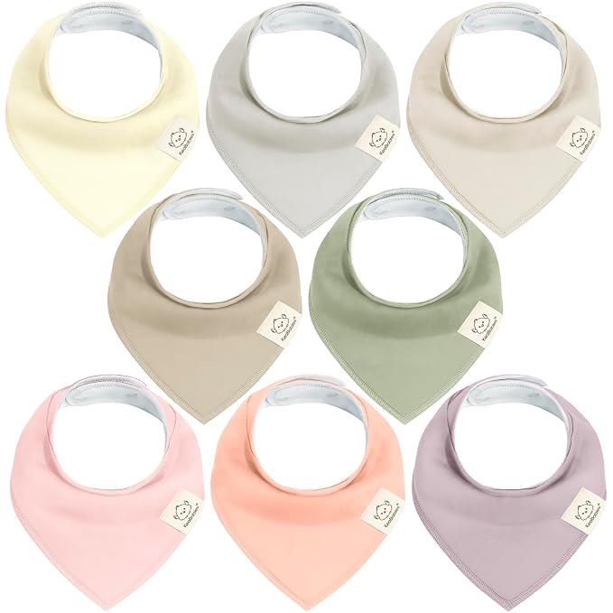 8-Pack Organic Baby Bandana Bibs by KeaBabies