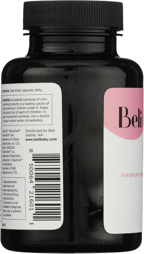 Beli Women Prenatal Multivitamin, 400mg Choline, Vitamin D. Supports Egg - Image 4