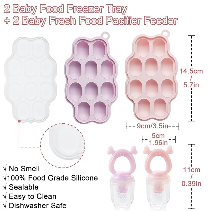 KingKam Baby Breastmilk Popsicle Molds & Baby Fruit Feeder, Baby Food Freezer - Image 5