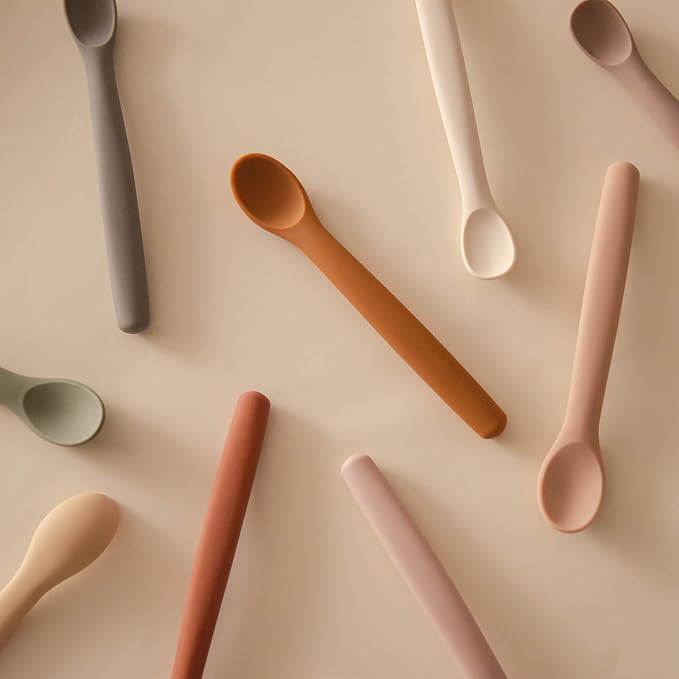 Moonkie Silicone Baby Spoons Set of 4, Two Sizes Feeding Spoon - Image 7