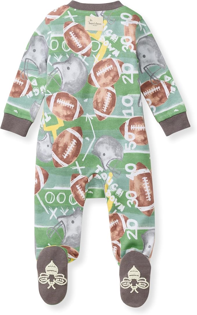 Burt’s Bees Baby Boys' One-Piece Sleep and Play 100% Organic Cotton PJs - Image 2