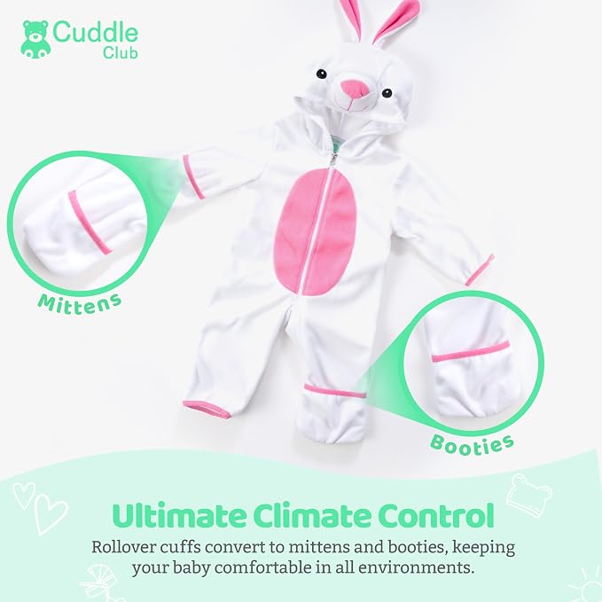 Cuddle Club Fleece Baby Bunting Bodysuit - Image 3