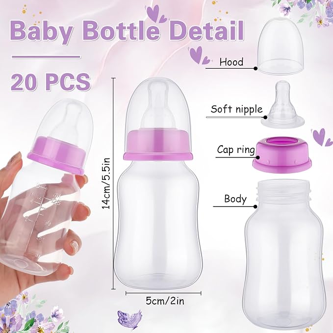 TrelaCo Bottle Chug Baby Shower Game 20 Pcs Baby Bottles Shower Favor - Image 3