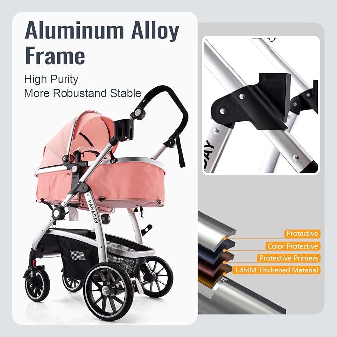 Baby Stroller, 2-in-1 Reversible Toddler Seat - Image 4