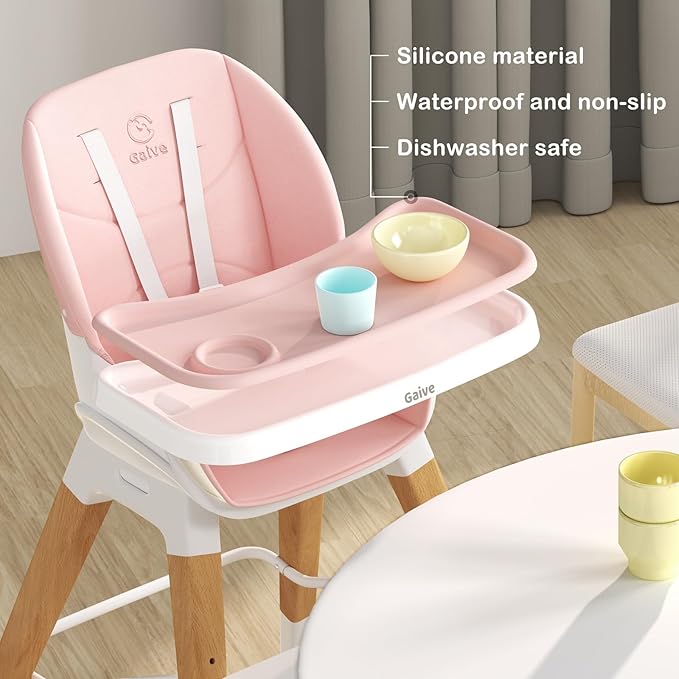 8 in 1 Highchair, Convertible Wooden Baby High Chair - Image 2