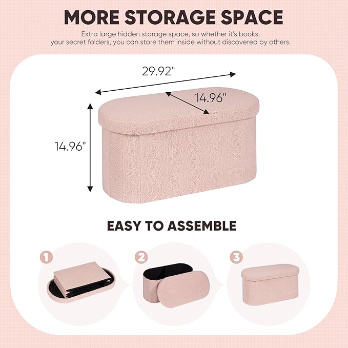 B FSOBEIIALEO Ottoman with Storage - Image 3