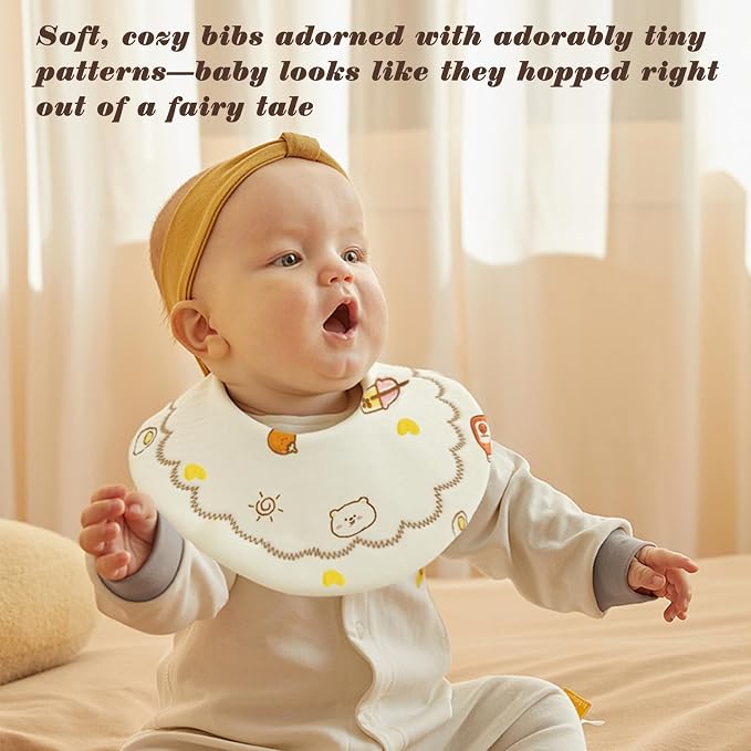 EllieHouse Baby Bibs for Girls Boys 8 Pack Muslin Drool Teeth Drooling Teething - Image 6
