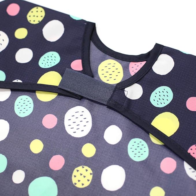 Short Sleeve Waterproof Bib for Toddlers – Feeding Apron for Mealtime, - Image 3
