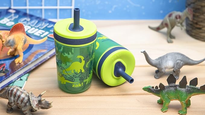 Zak Designs Dino Camo Kelso Tumbler 3pc Set, Leak-Proof Screw-On Lid - Image 14