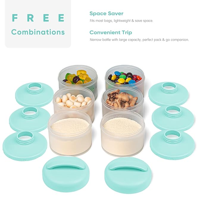 Termichy Stackable Formula Dispenser Portable Milk Powder Container, 2 Pack - Image 3