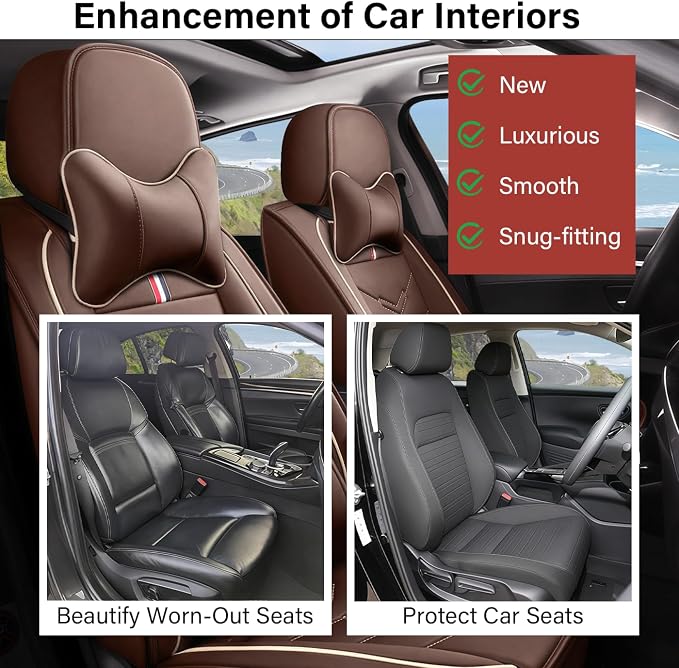 Leather Car Seat Covers Fit for LR LR4 2009-2016, 5 Seater Waterproof and - Image 6