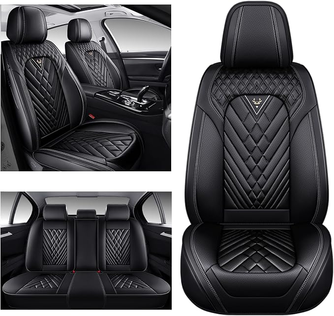 Car Seat Cover Full Set, Waterproof Leather Seat Cover, Front and Rear Auto - Image 2