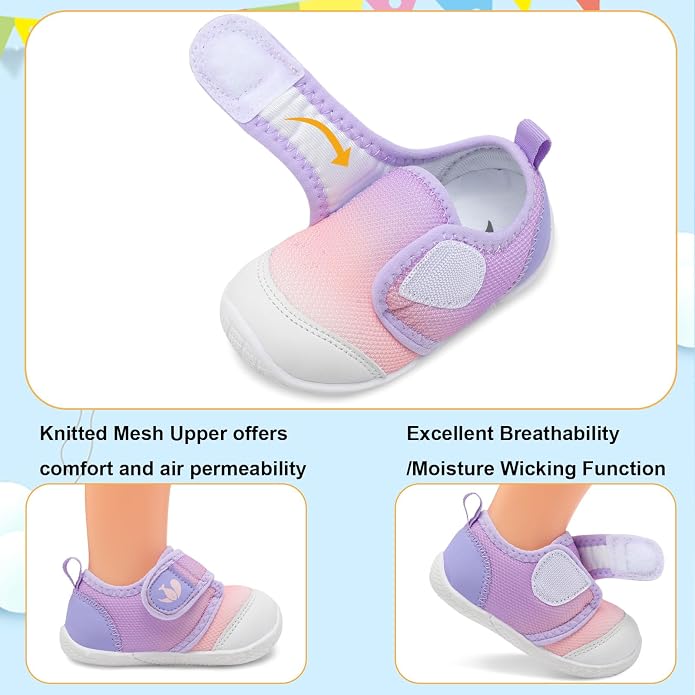 FEETCITY Baby First Walking Shoes Boys Girls Infant Sneakers Crib Shoes - Image 2