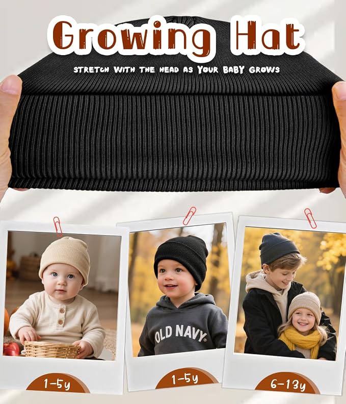 Rosoz Toddler Beanie Boys Girls Baby Knit Warm Beanies Kids Children Winter hat - Image 4