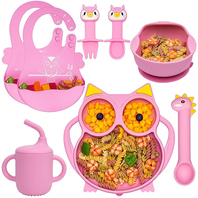 Silicone Baby Feeding Set, Baby Led Weaning Supplies Baby Silicone Suction by NiCiNGU