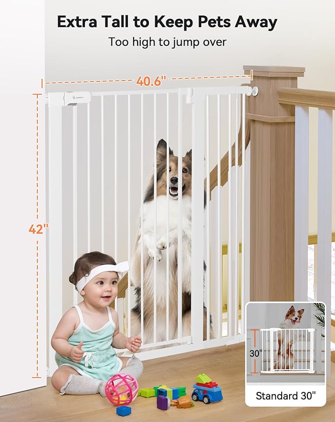 COMOMY 42" Extra Tall Baby Gate - Image 2