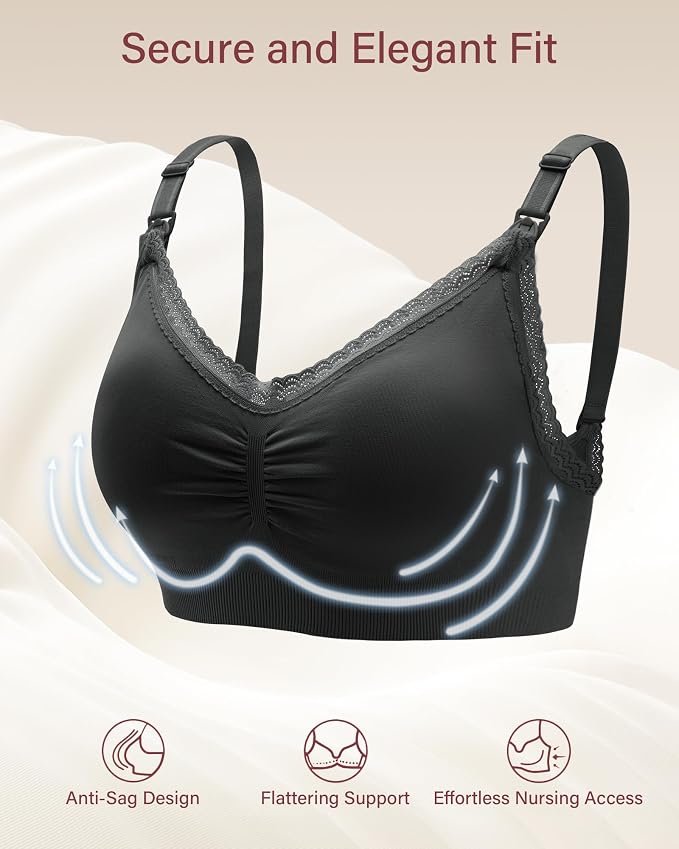 Stelle Lace Nursing Bras for Breastfeeding Seamless Pregnancy Maternity - Image 2