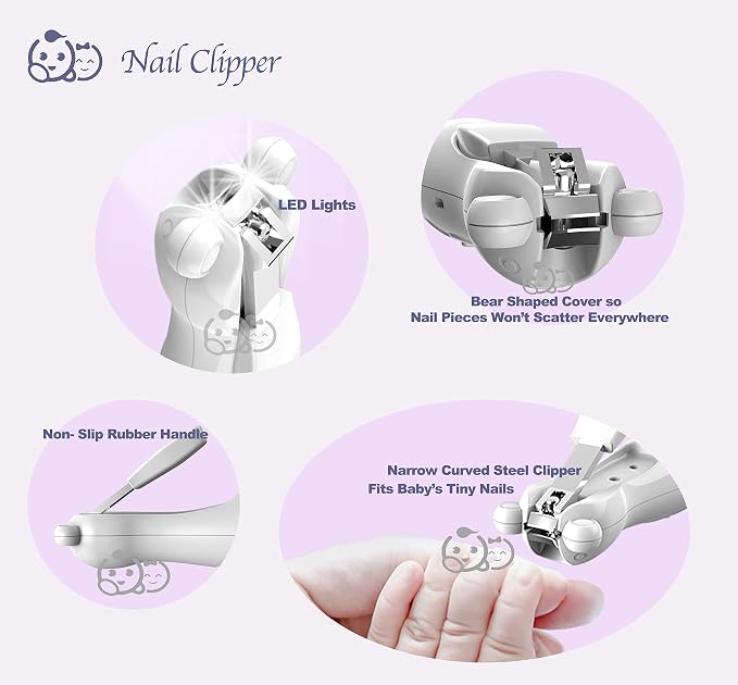 Royal Angels Rechargeable Baby Nail Clippers 20 in 1, Safe Electric Nail Trimmer - Image 5