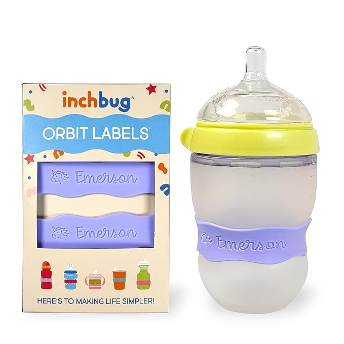 InchBug Orbit Labels Baby Bottle and Water Bottle Silicone Name Bands – - Image 2
