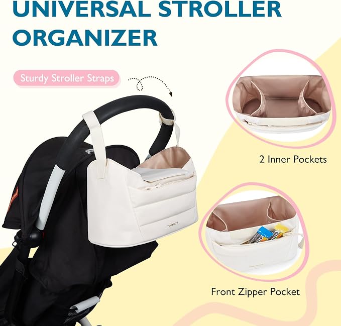 mommore Diaper Bag Tote with Stroller Organizer Puffer Bag Large Capacity Baby - Image 4