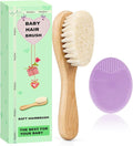 Baby Hair Brush and Purple Cradle Cap Brush Set by Molylove