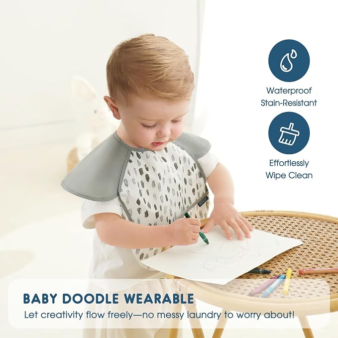 GRSSDER 3-pack Mess Proof Baby Feeding Bibs - Image 6
