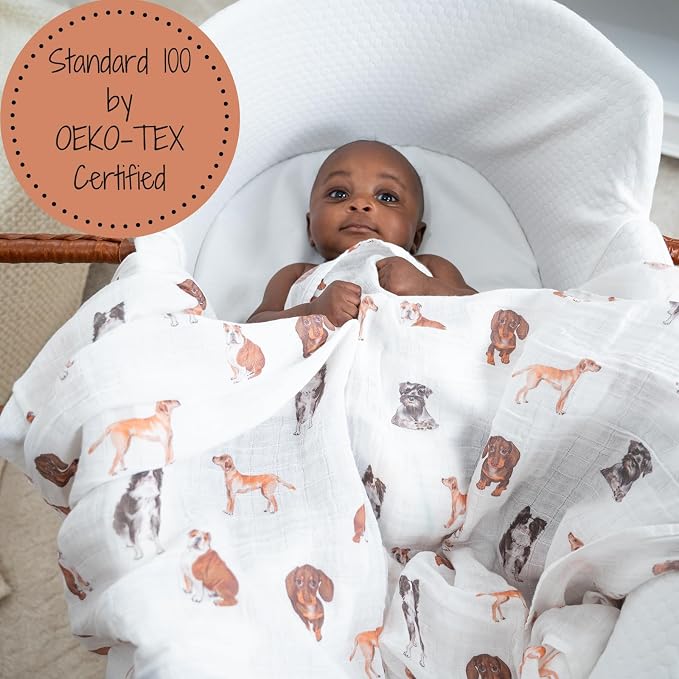 LollyBanks Swaddle Blanket, 100% Cotton Muslin Swaddle Blankets, Neutral - Image 3
