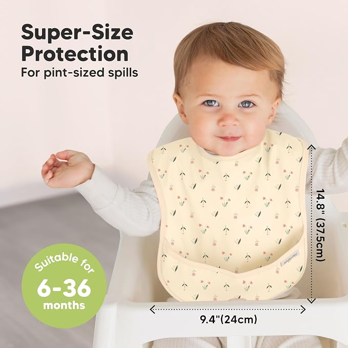 3-Pack Waterproof Baby Bibs for Eating - Image 3